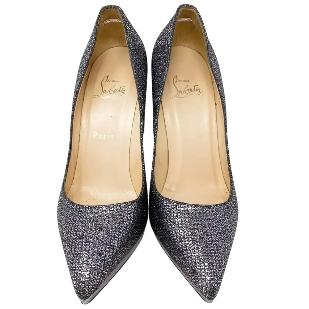 Christian Louboutin Filo 120 Glitter Specchio Pumps EU 38 / US 7 - Picture 5 of 13